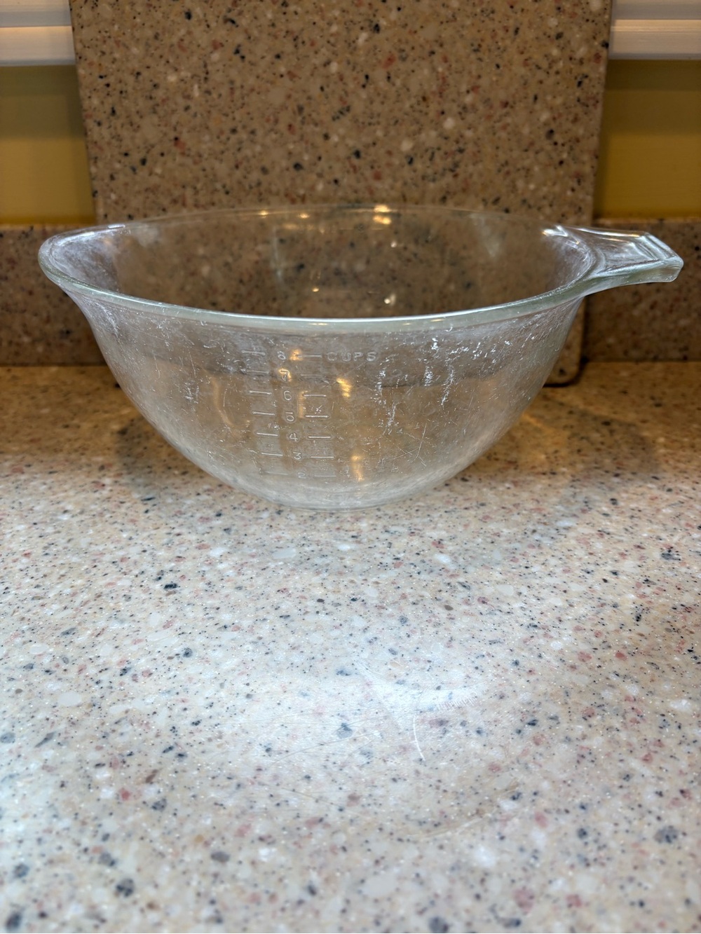Vintage Pyrex Teardrop Clear Glass 2 Quart Measuring Mixing Bowl